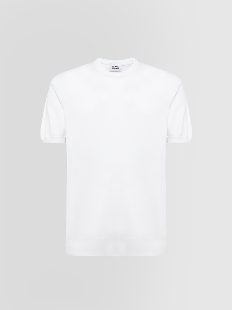 Alpha-Studio Men's Cotton Sweater White