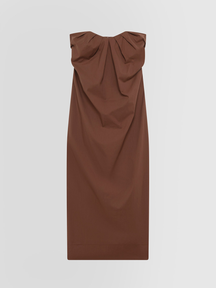 TECHNICAL COTTON HEART-NECK DRESS