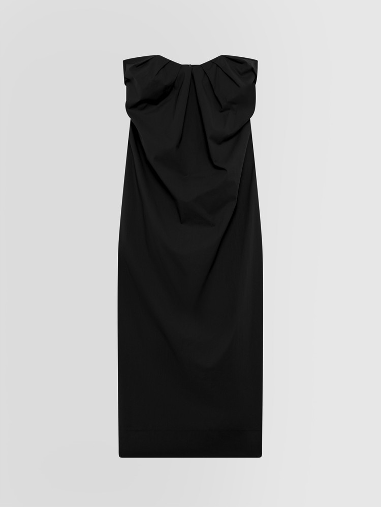 HEART NECKLINE DRESS IN TECHNICAL COTTON