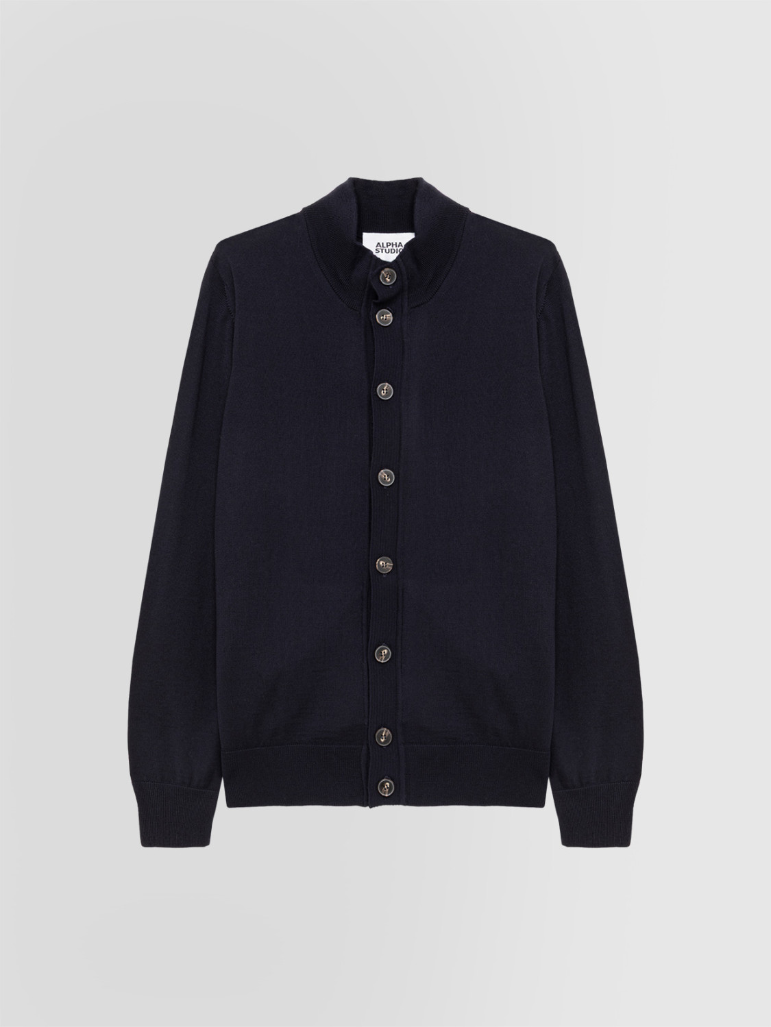 ALPHA STUDIO: BLOUSON CON BOTONES Y CODERAS EN LANA MERINO