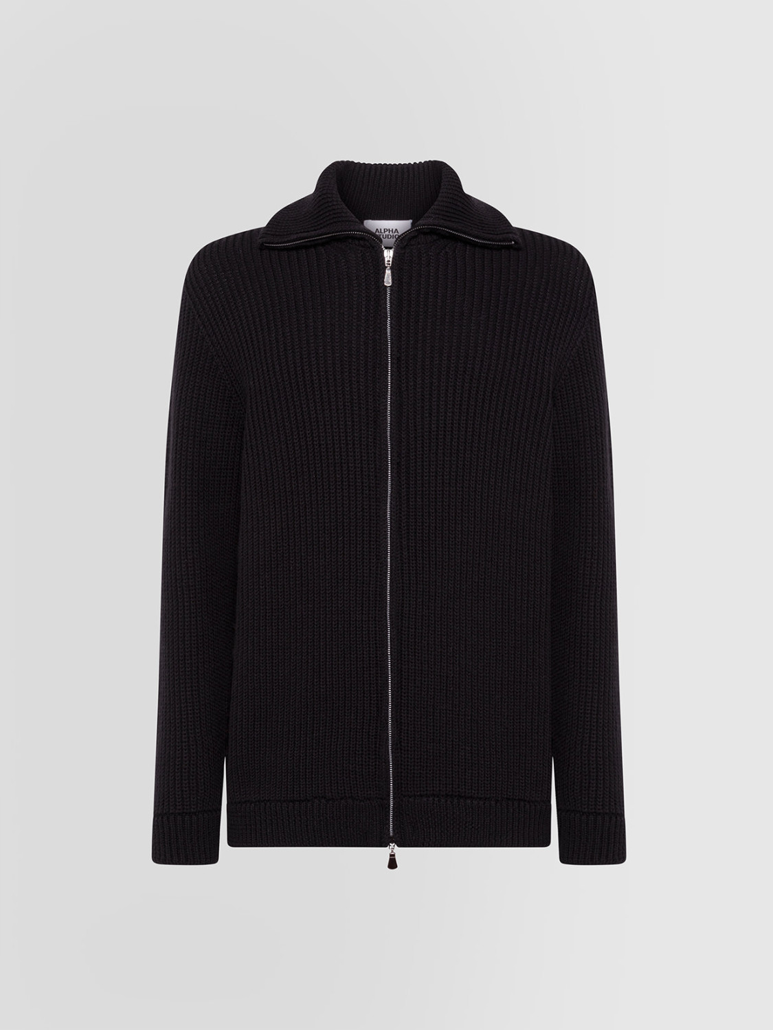 ALPHA STUDIO: BLOUSON ZIP IN STOCKINETTE STITCH MERINO WOOL