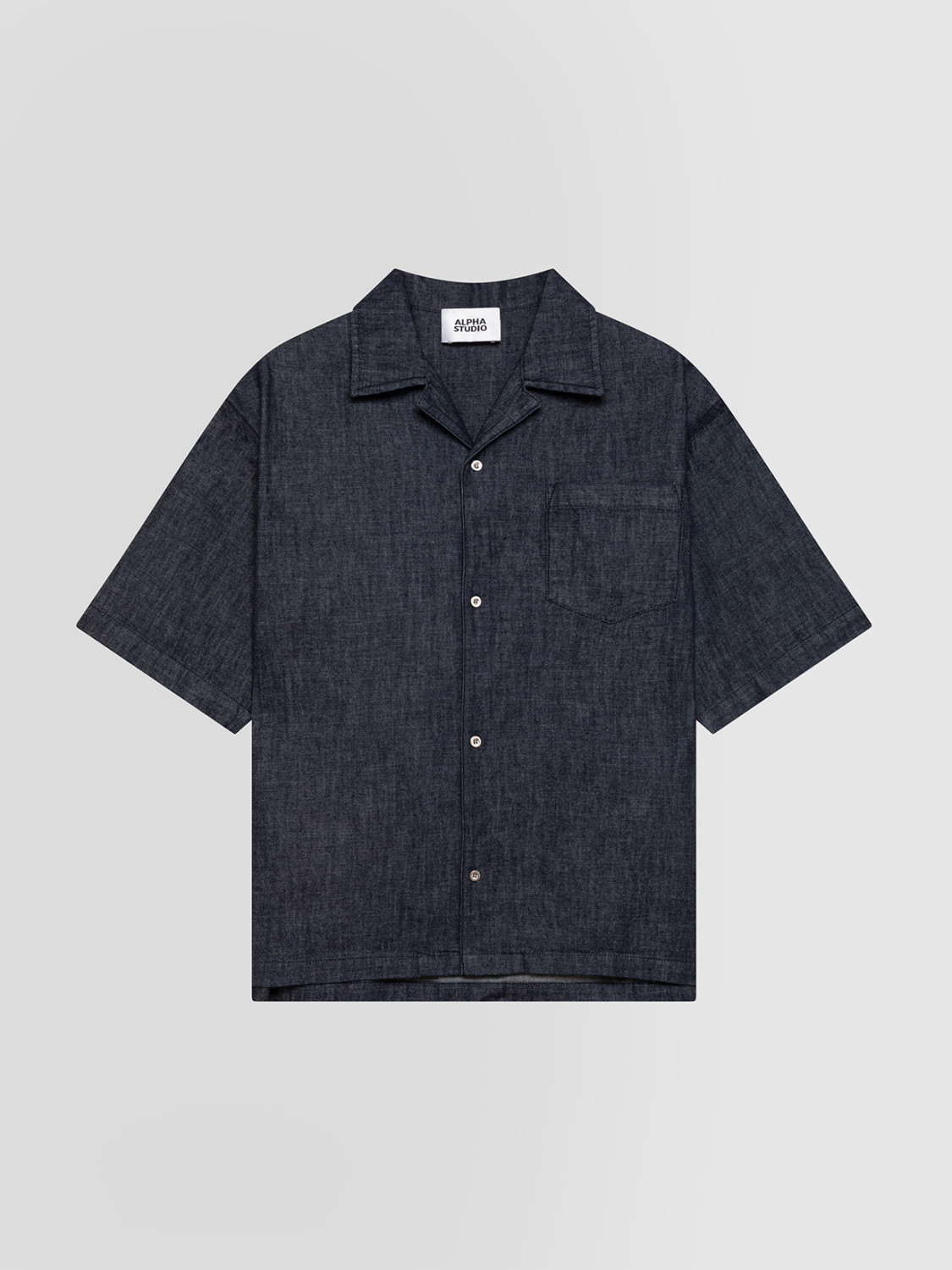 ALPHA STUDIO: CAMICIA BOWLING CHAMBRAY