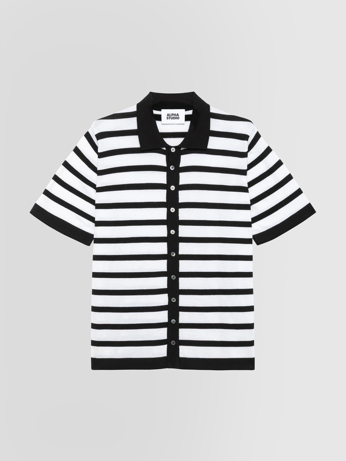 ALPHA STUDIO: STRIPED MIX SHIRT