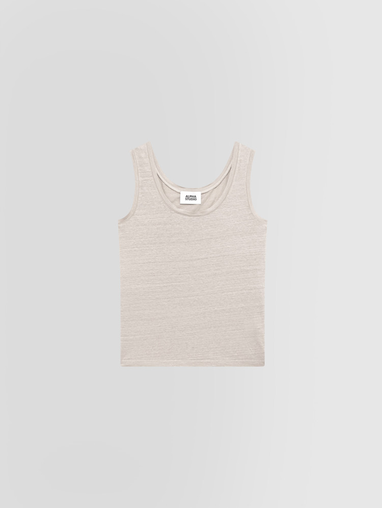 STRETCH LINEN TANK TOP