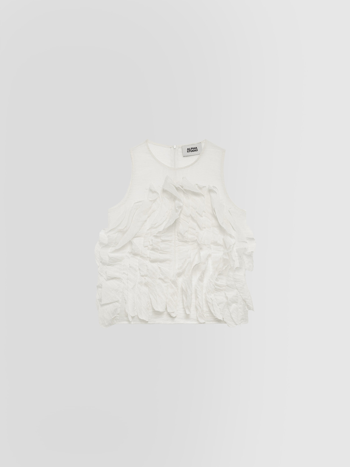 ALPHA STUDIO: CANOTTA IN MUSSOLA CON ROUCHES