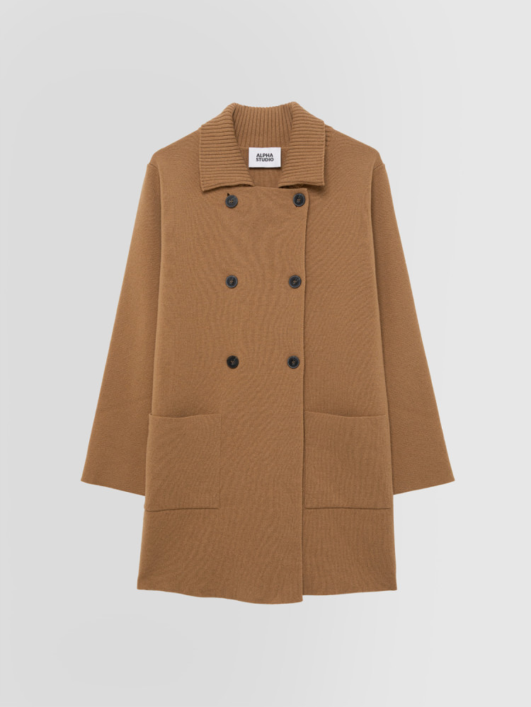 DOUBLE-BREASTED COAT IN GEELONG WOOL