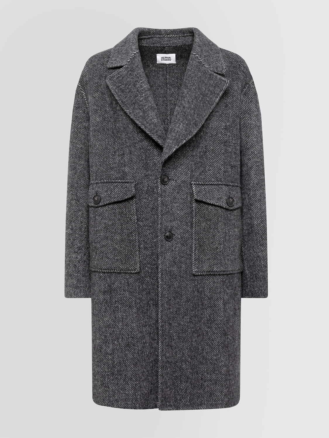 ALPHA STUDIO: COAT DOUBLE CHEVRON
