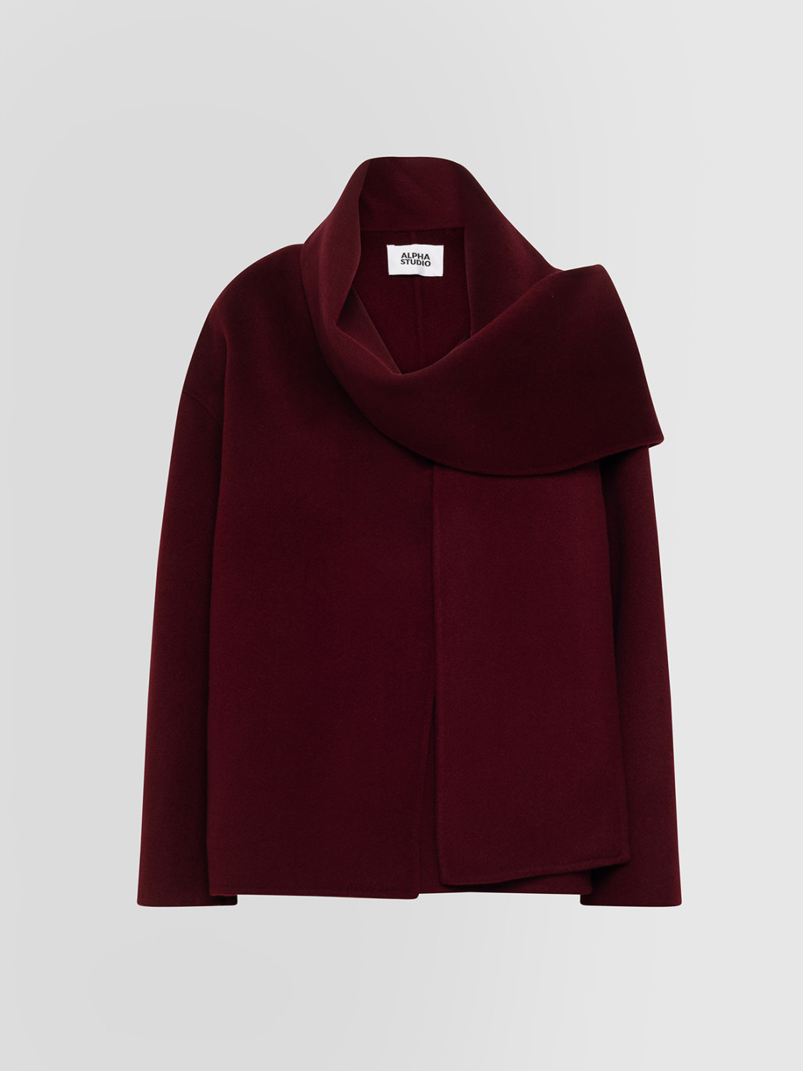 ALPHA STUDIO: SCARF COLLAR DOUBLE COAT