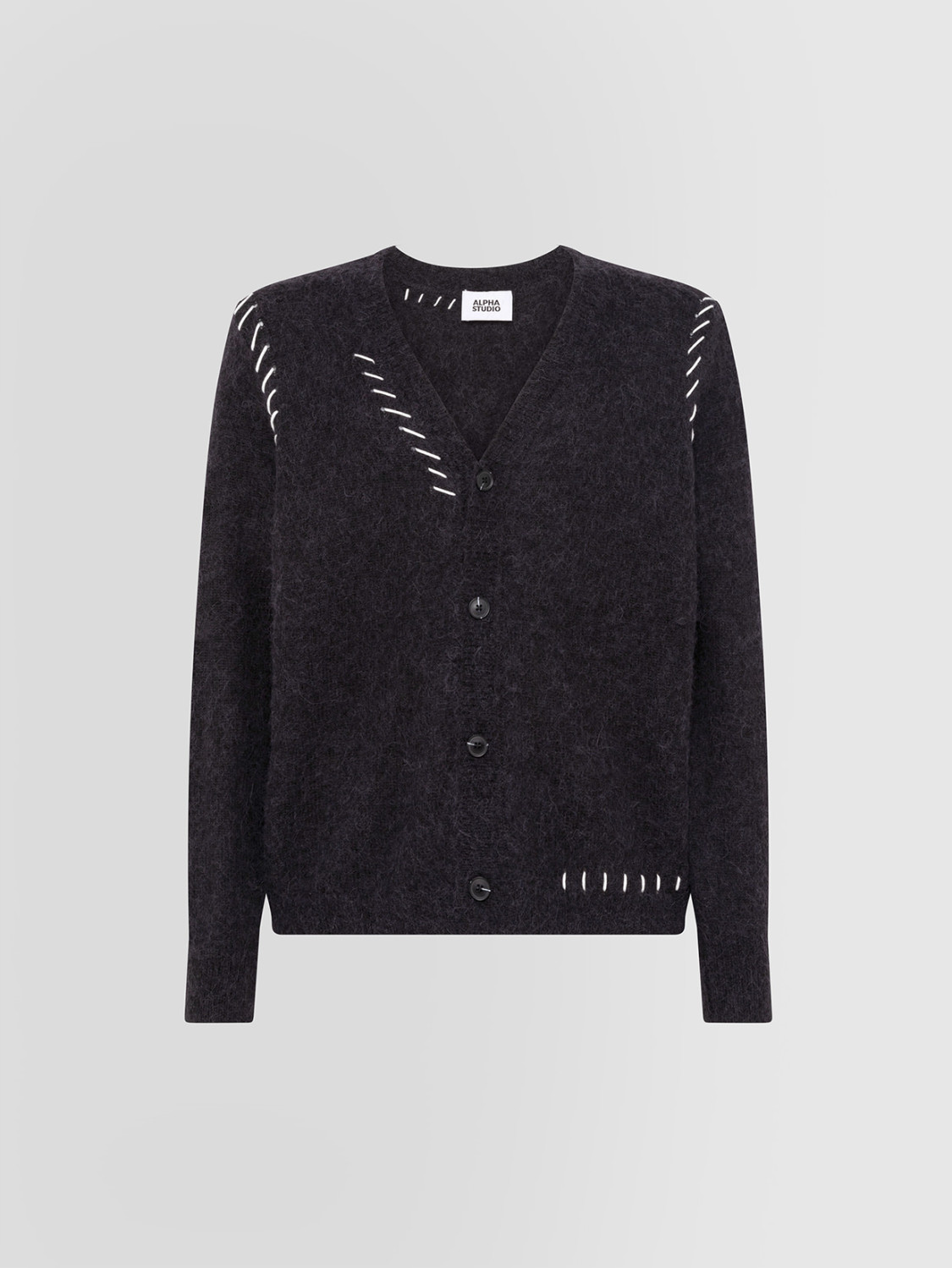 ALPHA STUDIO: CARDIGAN EMBROIDERY IN ALPACA