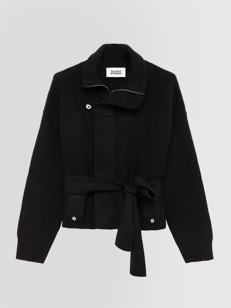 CARDIGAN IN MERINO WOOL WITH ZIP