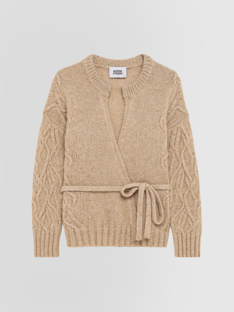 METALLIC CARDIGAN IN ALPACA