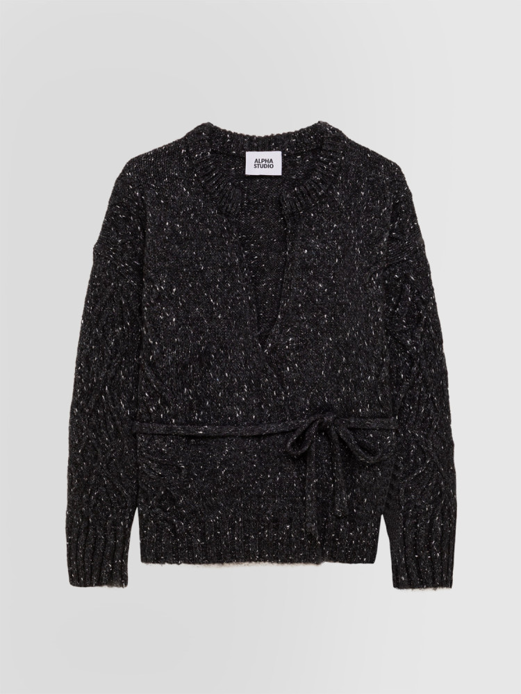 METALLIC CARDIGAN IN ALPACA
