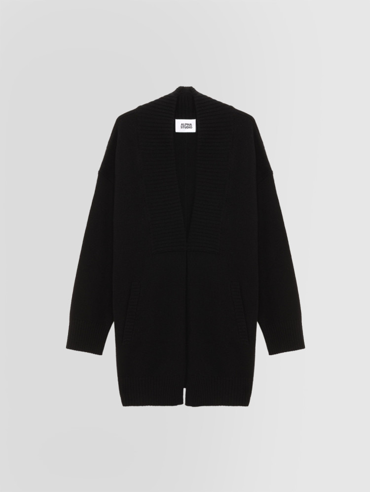 OVERSIZED CARDIGAN IN WOOL AND CASHMERE