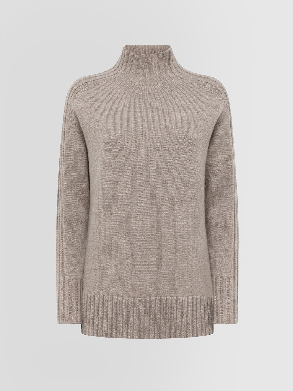 ALPHA STUDIO: MIXED RIB HIGH NECK SWEATER