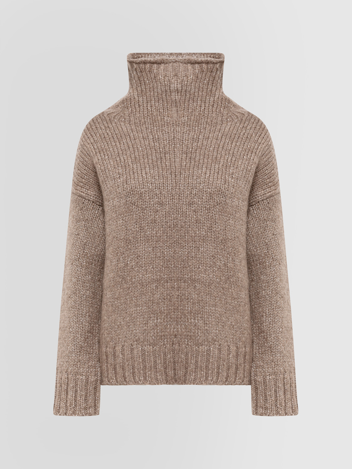 ALPHA STUDIO: SOFT AND SHINY RAISED COLLAR SWEATER