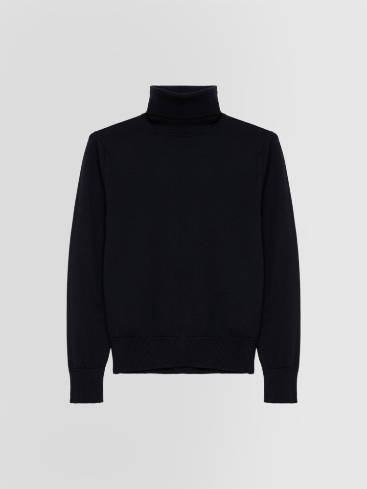 JERSEY DE CUELLO VUELTO EN LANA MERINO