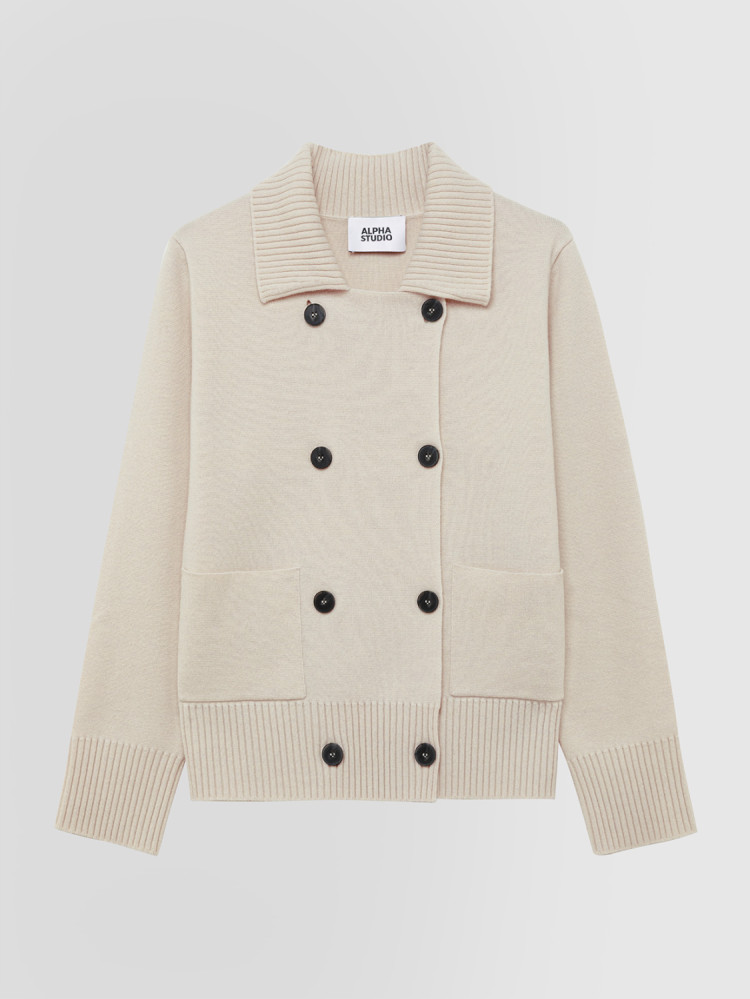 DOUBLE-BREASTED JACKET IN GEELONG WOOL