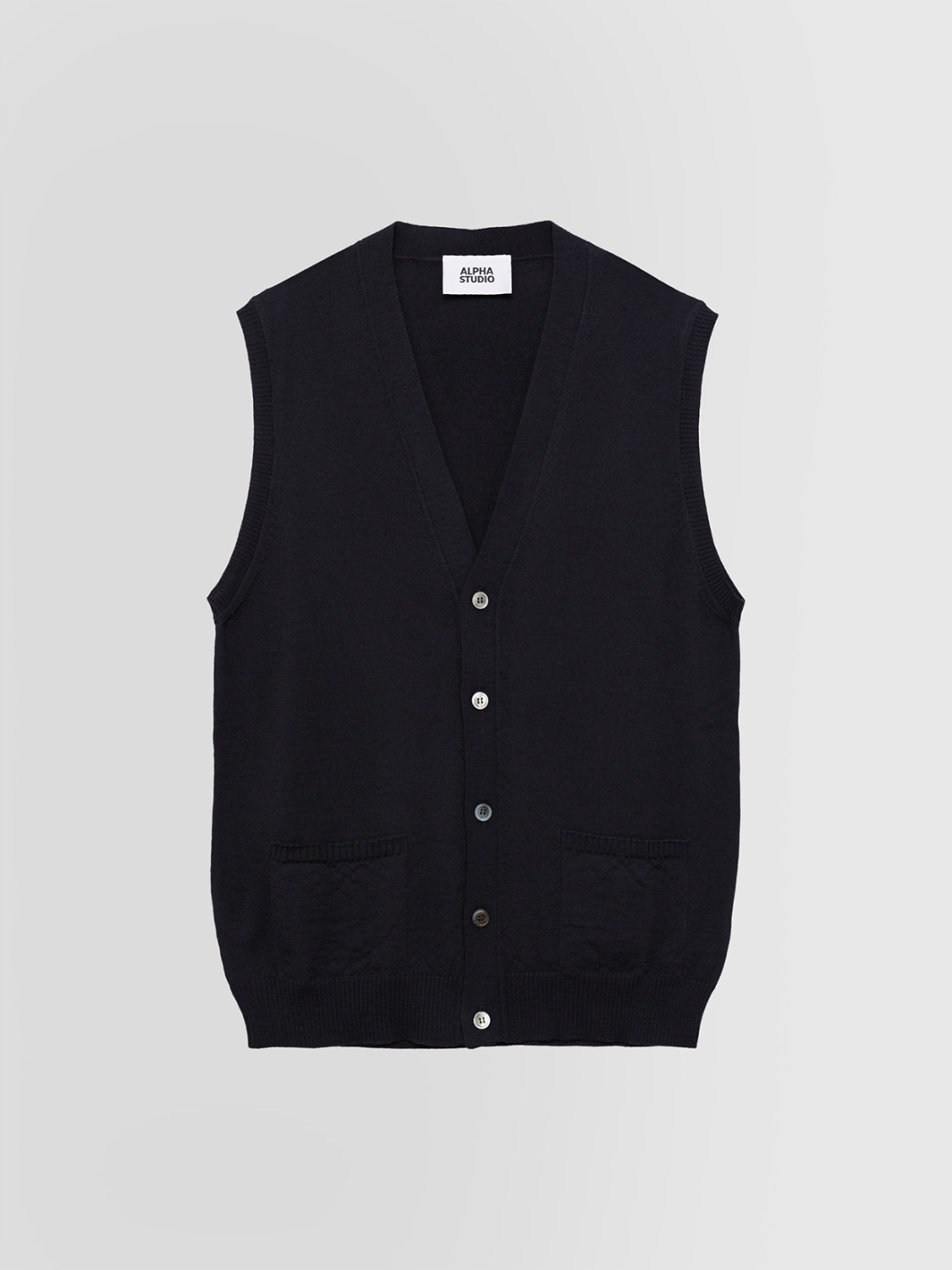 ALPHA STUDIO: SLIM VEST IN MERINO WOOL