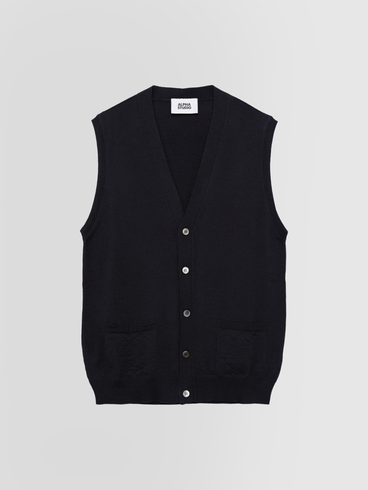 GILET SLIM IN MERINOS