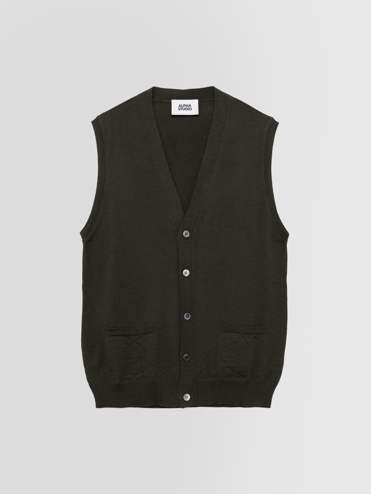 GILET SLIM IN MERINOS