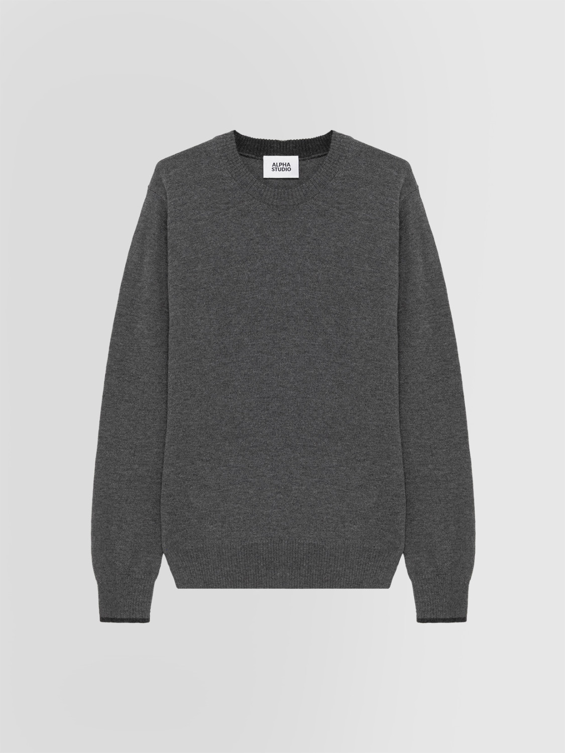ALPHA STUDIO: BASIC CREW NECK SWEATER IN GEELONG WOOL