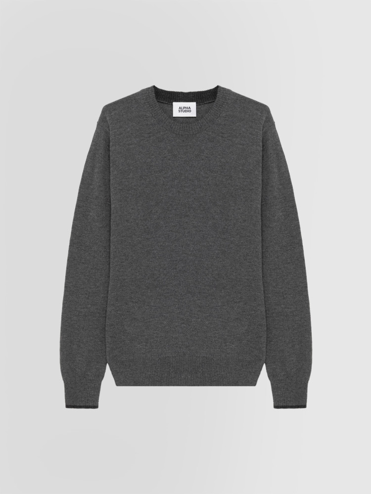 BASIC CREW NECK SWEATER IN GEELONG WOOL