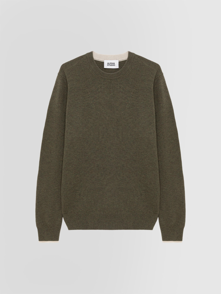 BASIC CREW NECK SWEATER IN GEELONG WOOL