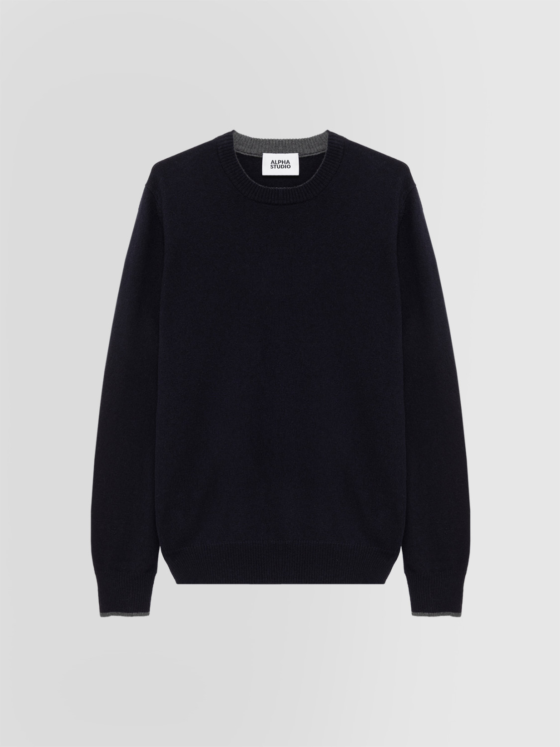 ALPHA STUDIO: BASIC CREW NECK SWEATER IN GEELONG WOOL