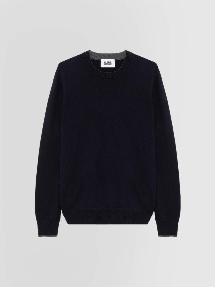 BASIC CREW NECK SWEATER IN GEELONG WOOL