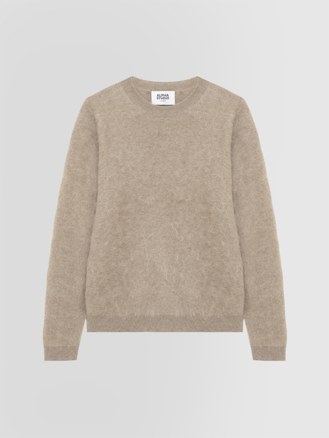 ALPHA STUDIO: JERSEY DE CUELLO REDONDO BRUSHED EN CACHEMIRA