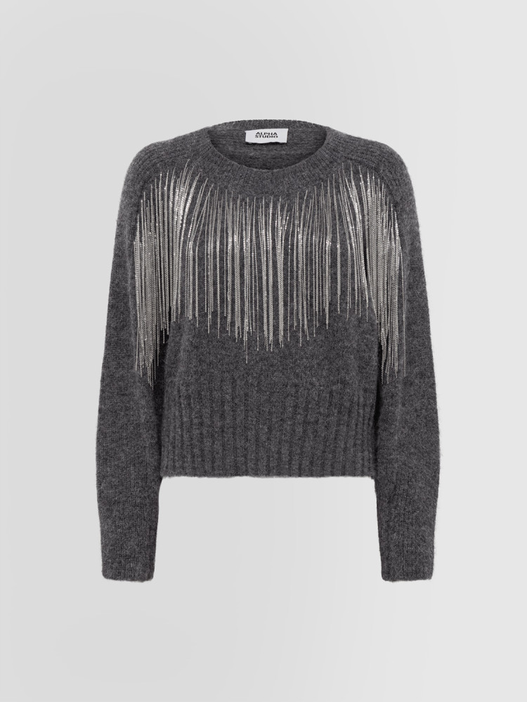 CHAINS CREW NECK SWEATER