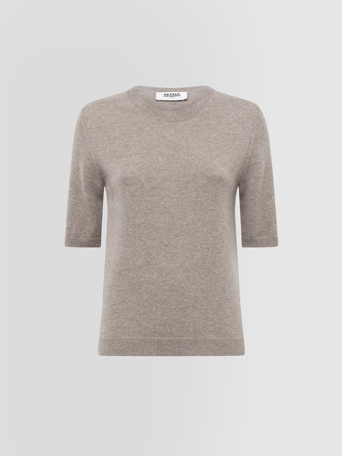 ALPHA STUDIO: MIXED RIB CREW NECK SWEATER