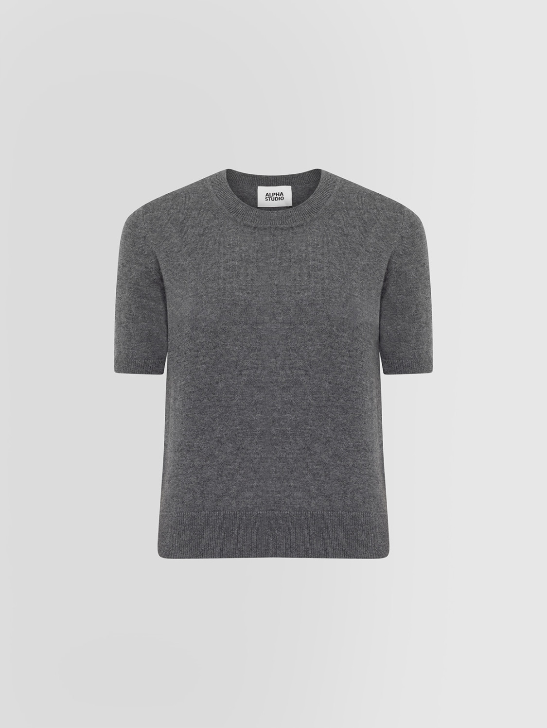 ALPHA STUDIO: CROPPED RETRO CREW NECK SWEATER