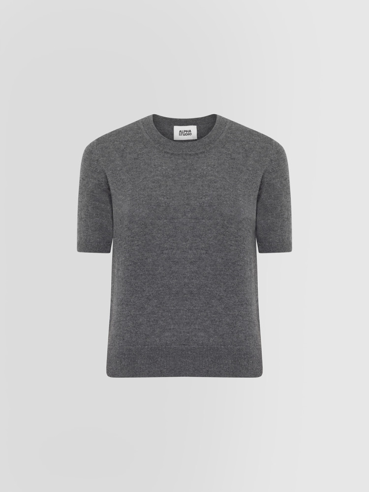 CROPPED RETRO CREW NECK SWEATER