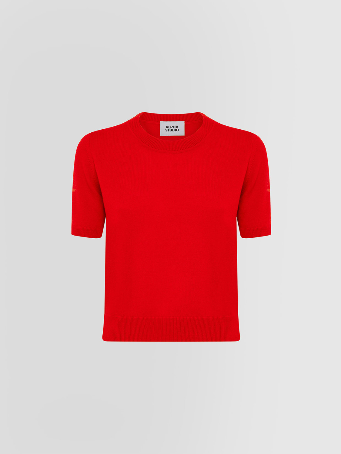 ALPHA STUDIO: CROPPED RETRO CREW NECK SWEATER