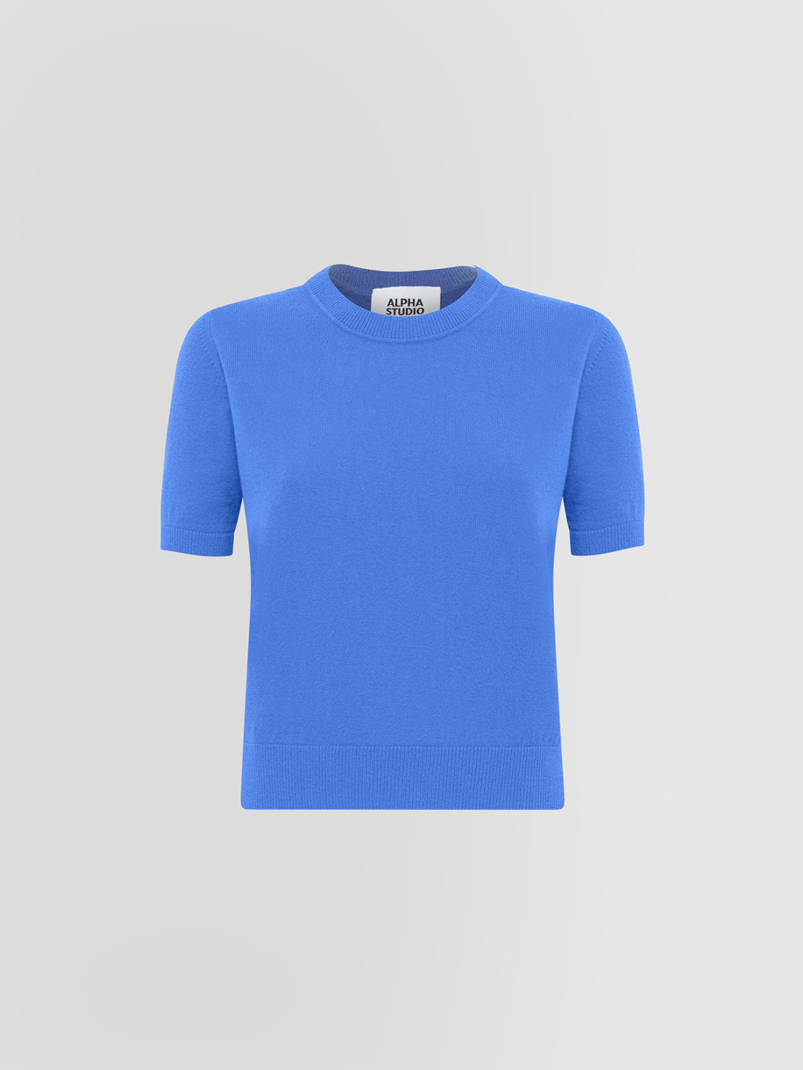 ALPHA STUDIO: CROPPED RETRO CREW NECK SWEATER