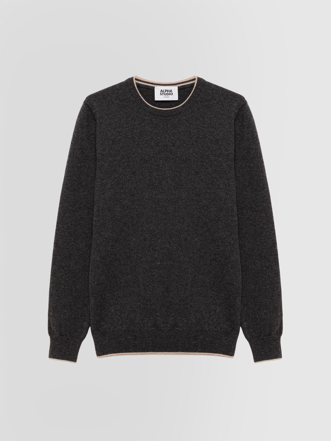 ALPHA STUDIO: CREW NECK SWEATER IN CASHMERE
