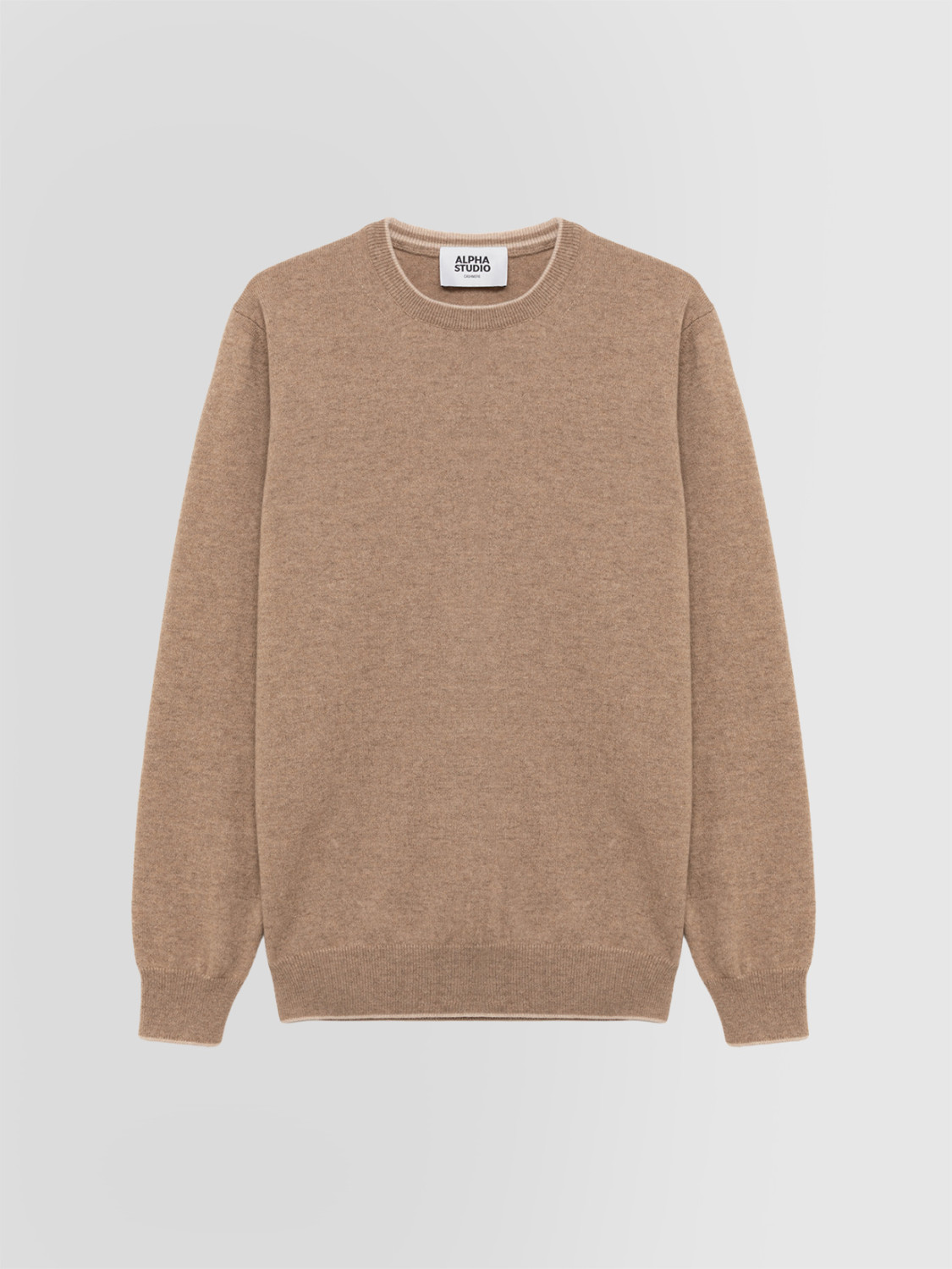ALPHA STUDIO: CREW NECK SWEATER IN CASHMERE