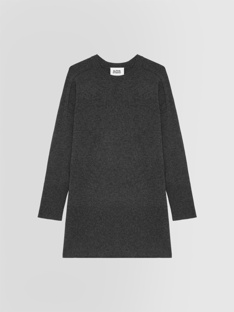 JERSEY DE CUELLO REDONDO EN LANA Y CACHEMIRA