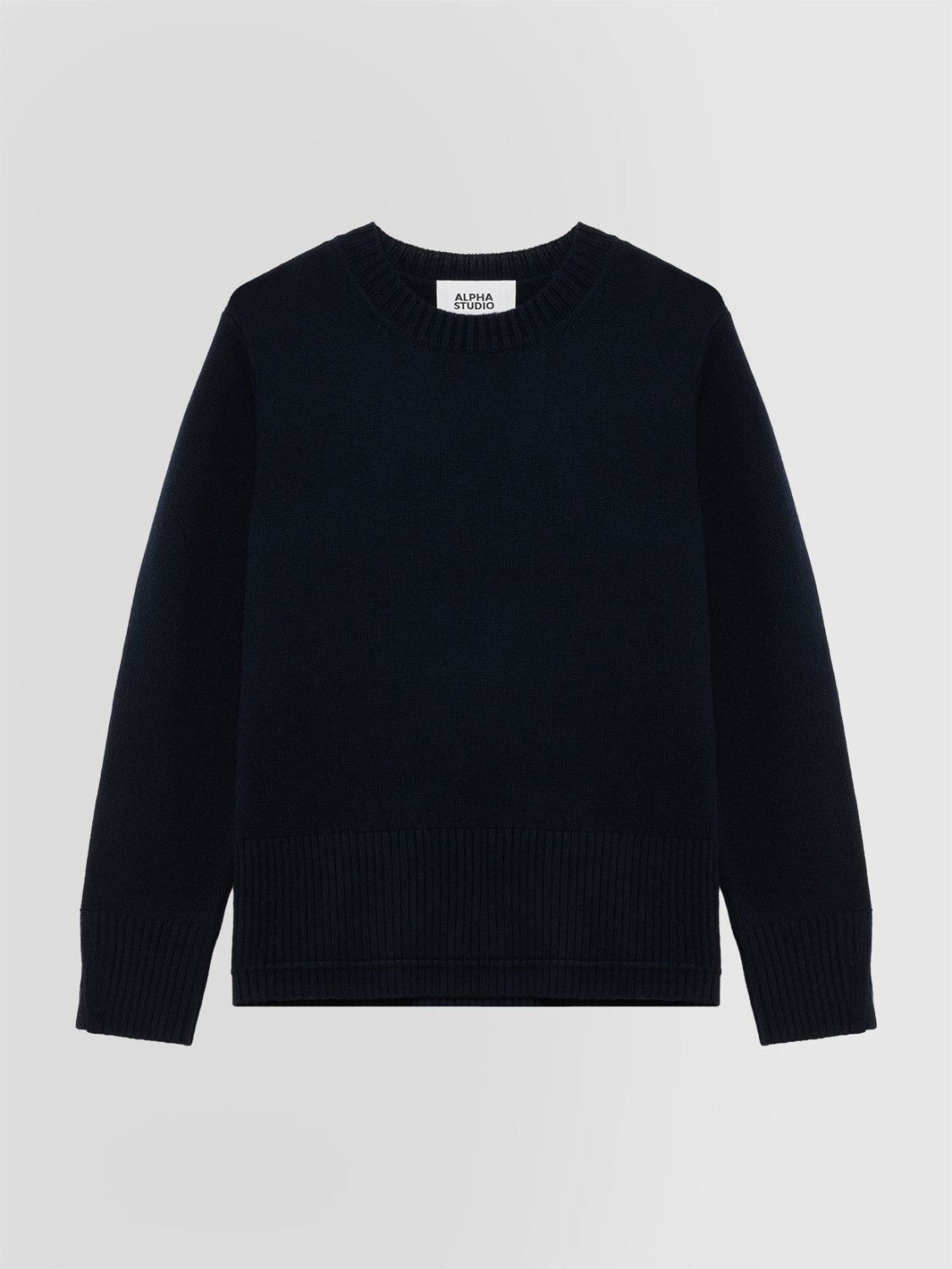 ALPHA STUDIO: JERSEY DE CUELLO REDONDO EN LANA Y CACHEMIRA
