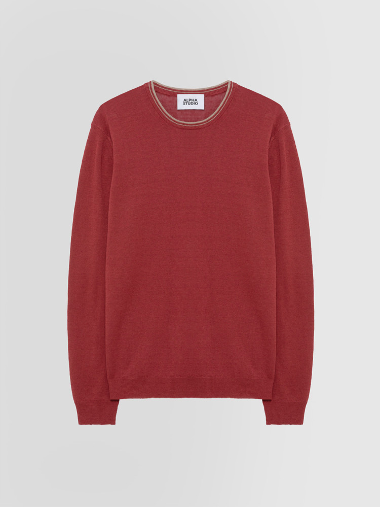 LINEN AND COTTON CREW NECK