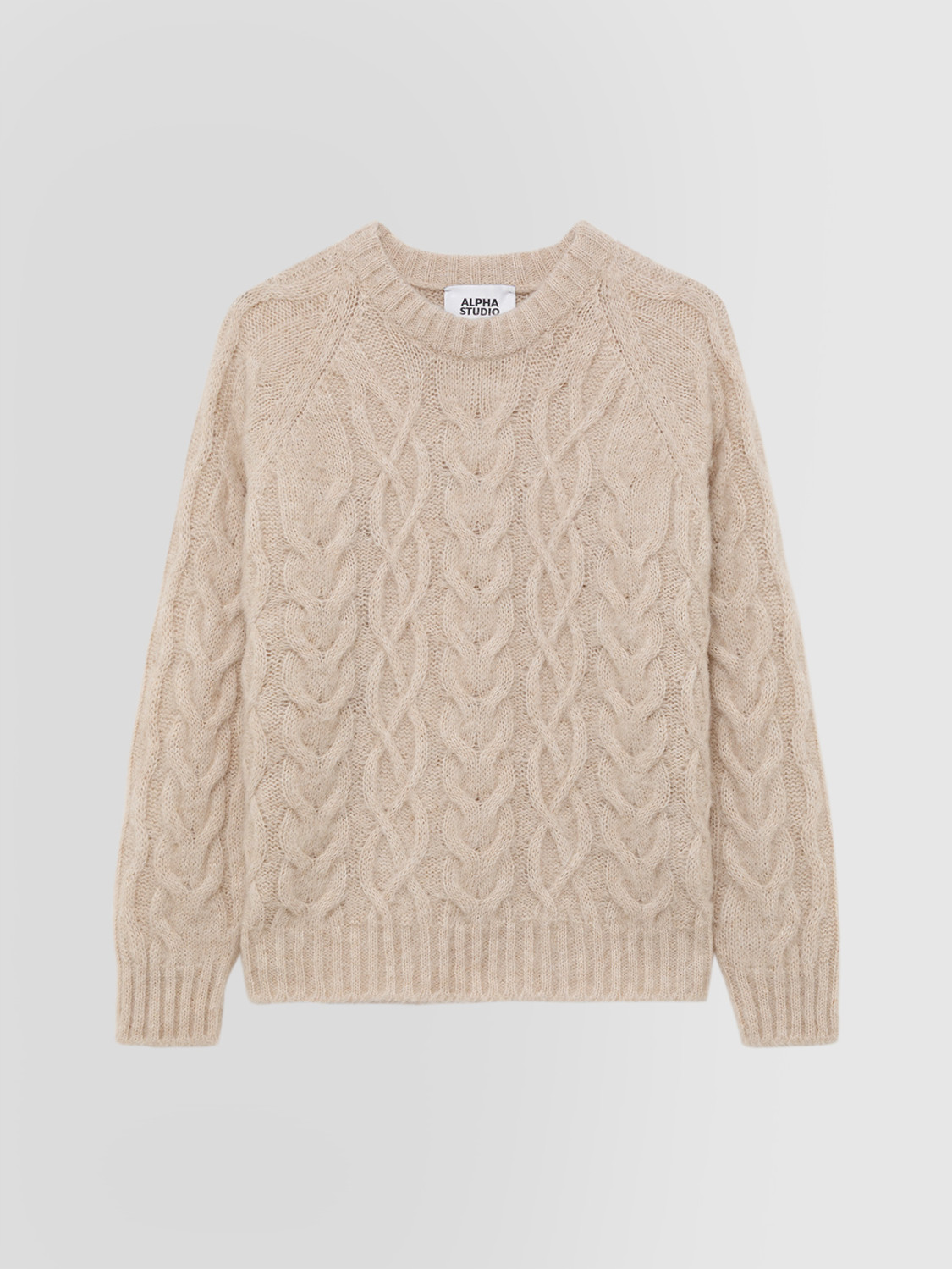ALPHA STUDIO: CREW NECK SWEATER IN KNIT