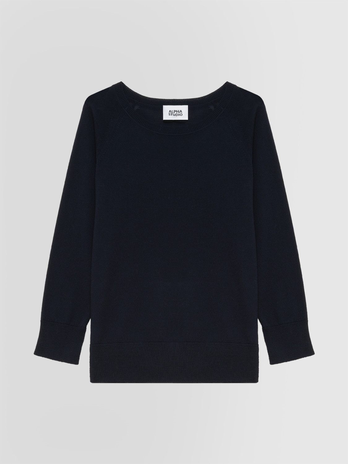 ALPHA STUDIO: JERSEY DE CUELLO REDONDO EN LANA MERINO