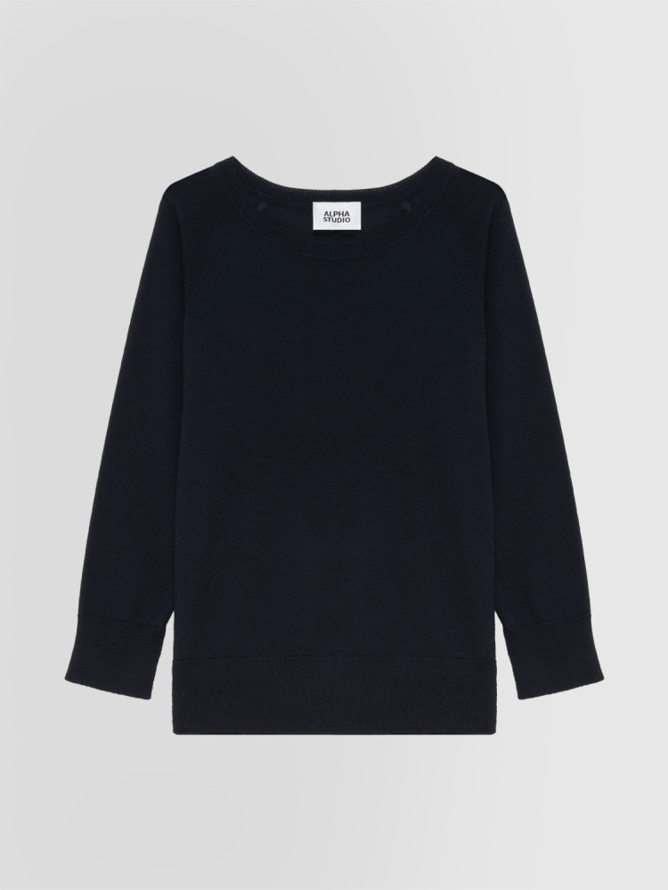 JERSEY DE CUELLO REDONDO EN LANA MERINO