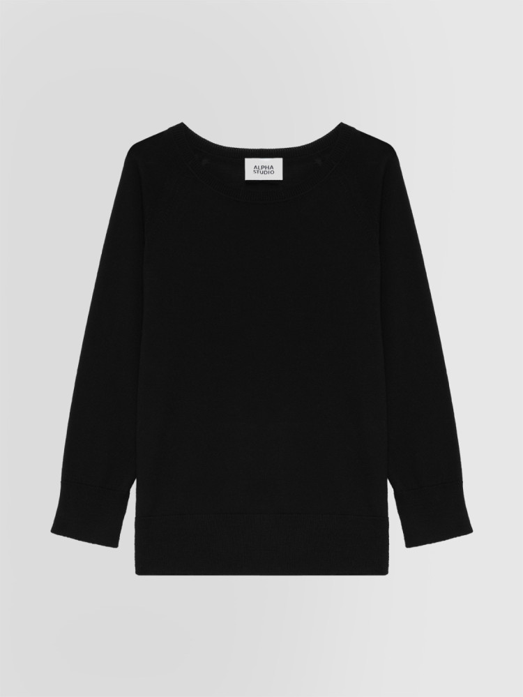 JERSEY DE CUELLO REDONDO EN LANA MERINO