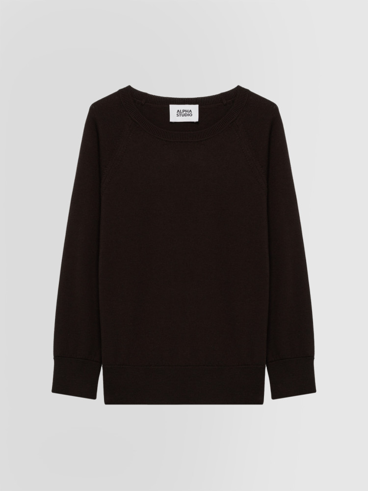 JERSEY DE CUELLO REDONDO EN LANA MERINO
