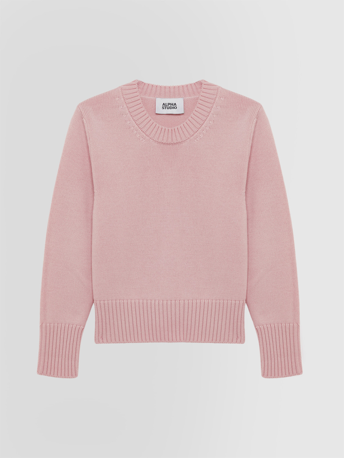 ALPHA STUDIO: JERSEY DE CUELLO REDONDO EN LANA MERINO