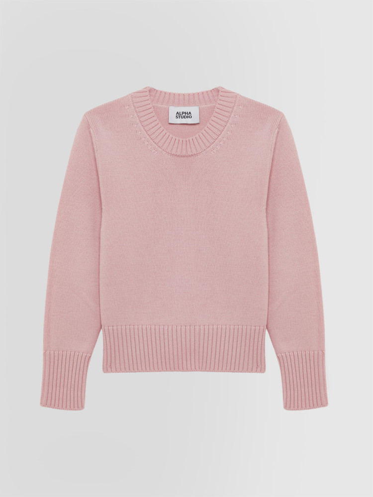 JERSEY DE CUELLO REDONDO EN LANA MERINO