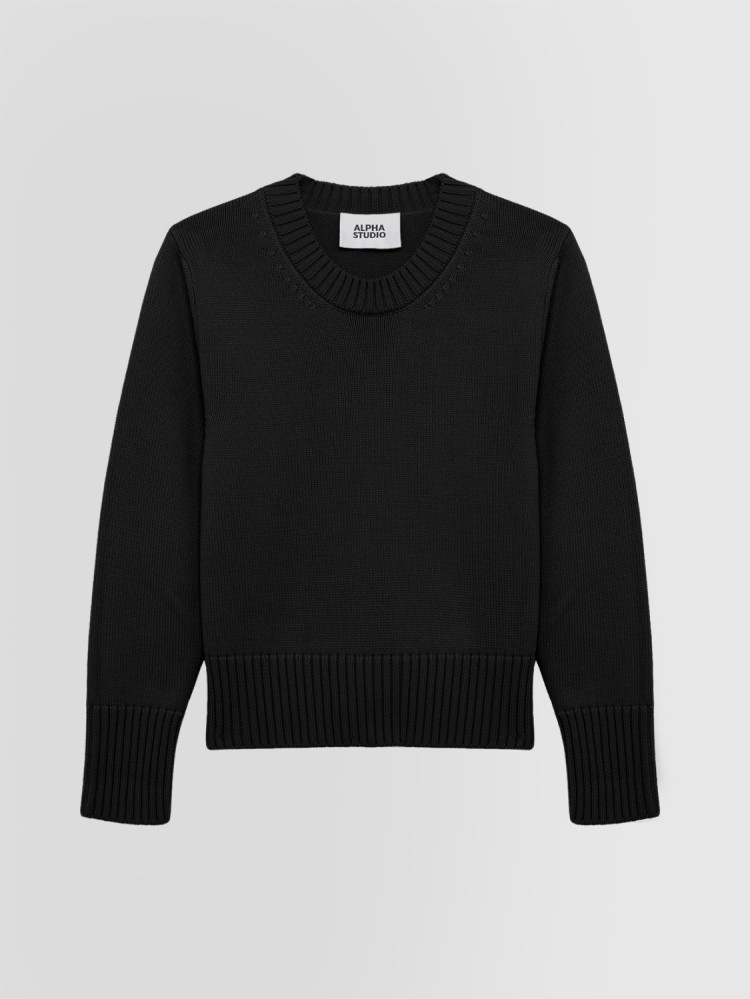 JERSEY DE CUELLO REDONDO EN LANA MERINO