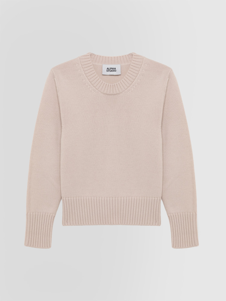 CREW NECK SWEATER IN MERINO WOOL